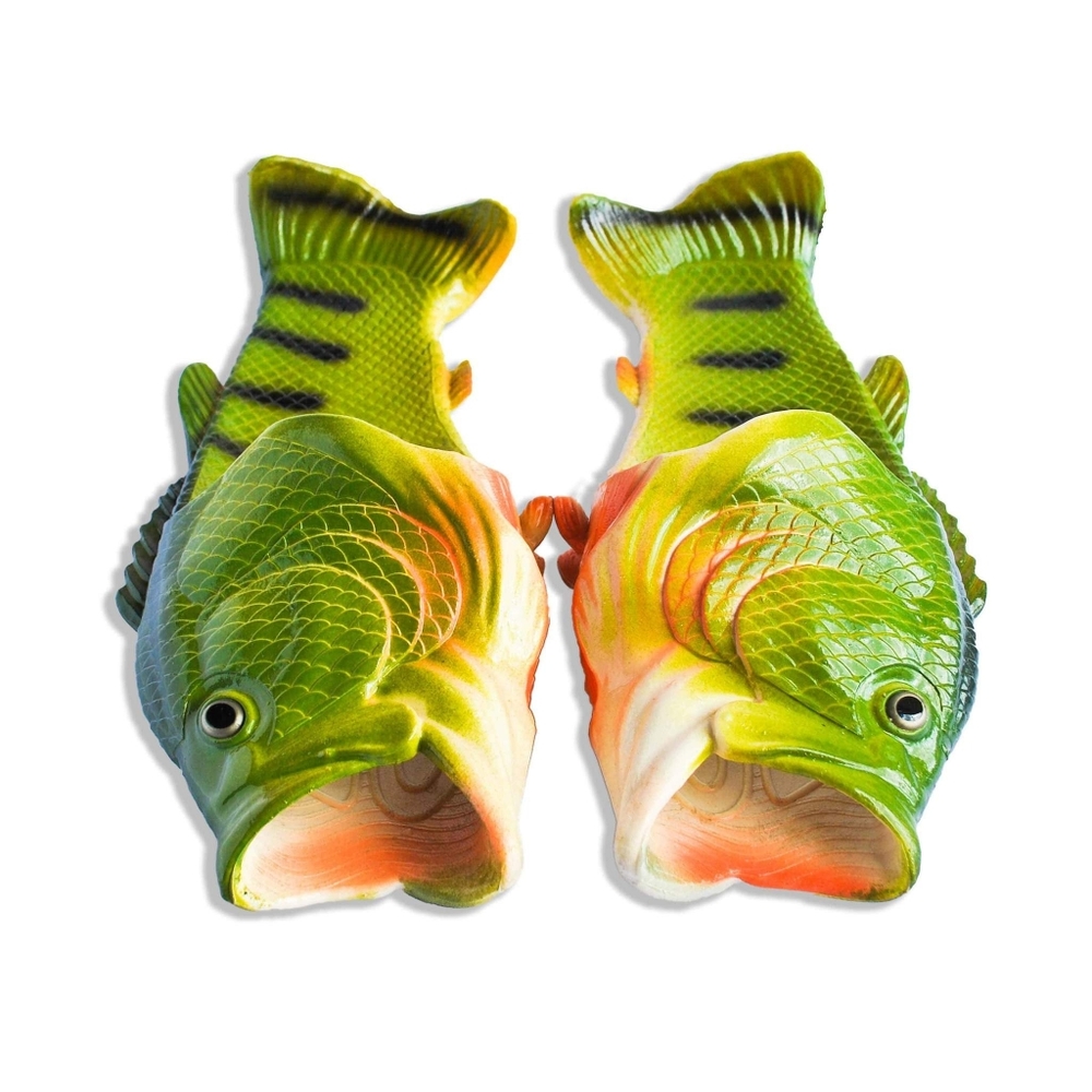 Novelty Green Fish Flops for Men Size 8.5 or 9